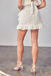 LAUREN EYELET RUFFLE SKIRT